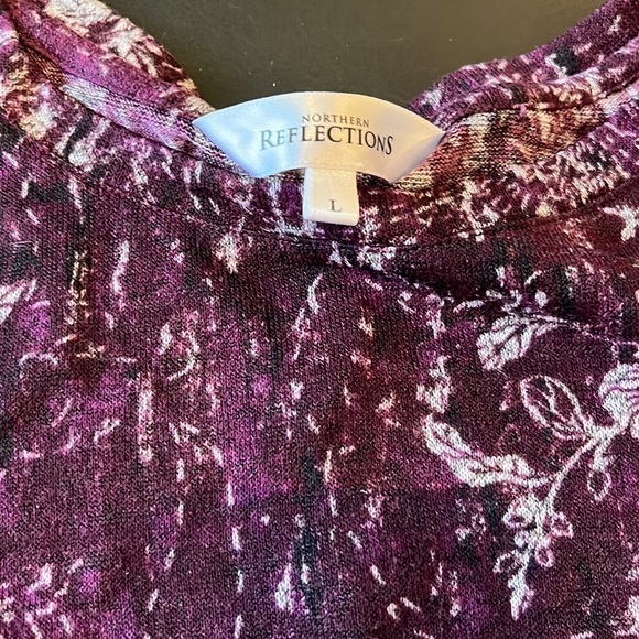 Northern reflections, size, large, swoop neck, long sleeve, loose fit, purple - Picture 3 of 5